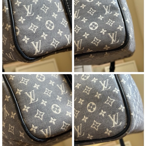 LOUIS VUITTON Idylle Encre Bandouliere Navy Blue Canvas Monogram Speedy 30 Bag - Picture 8 of 12